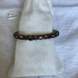 J.Crew jeweled cuff, smoky golden brown gems